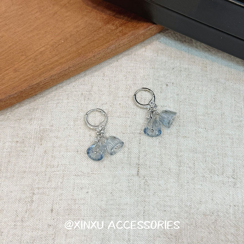 韩系简约蓝色风铃耳环女夏季清透韩系ins甜美耳钉高级感百搭耳环|undefined
