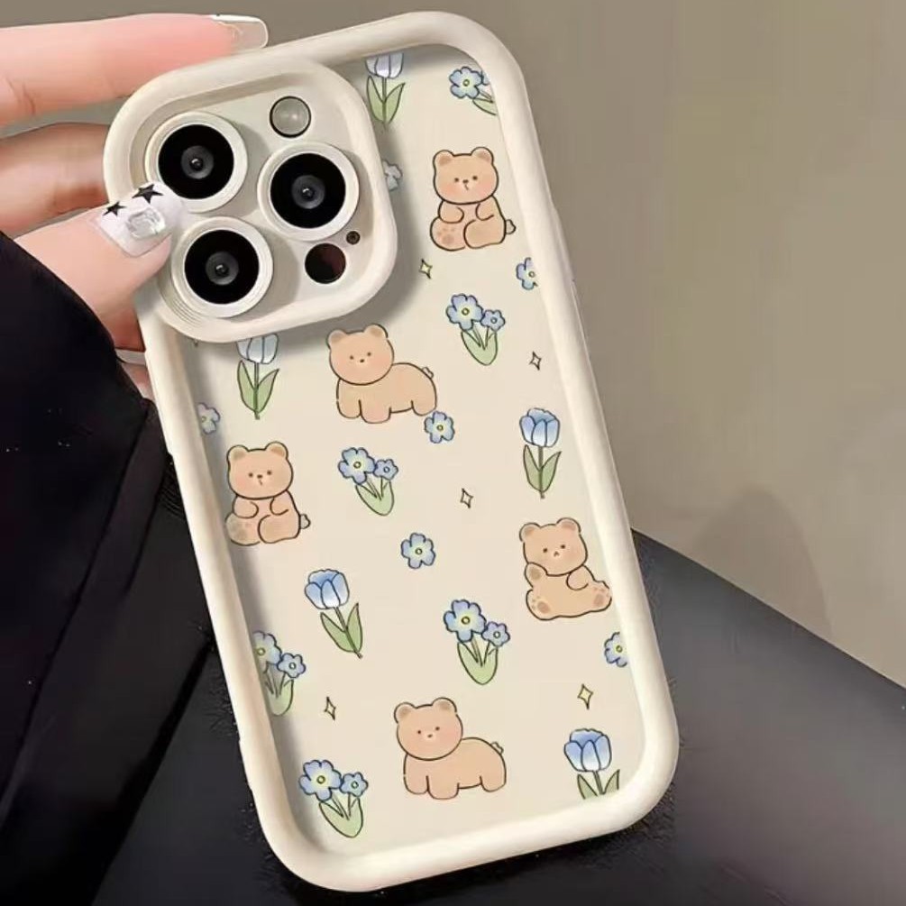 Little Bear lindo aplicable iPhone 16pro funda para teléfono móvil Apple 15 Girl 14 Japón y Corea del Sur 13promax nuevo 12x
