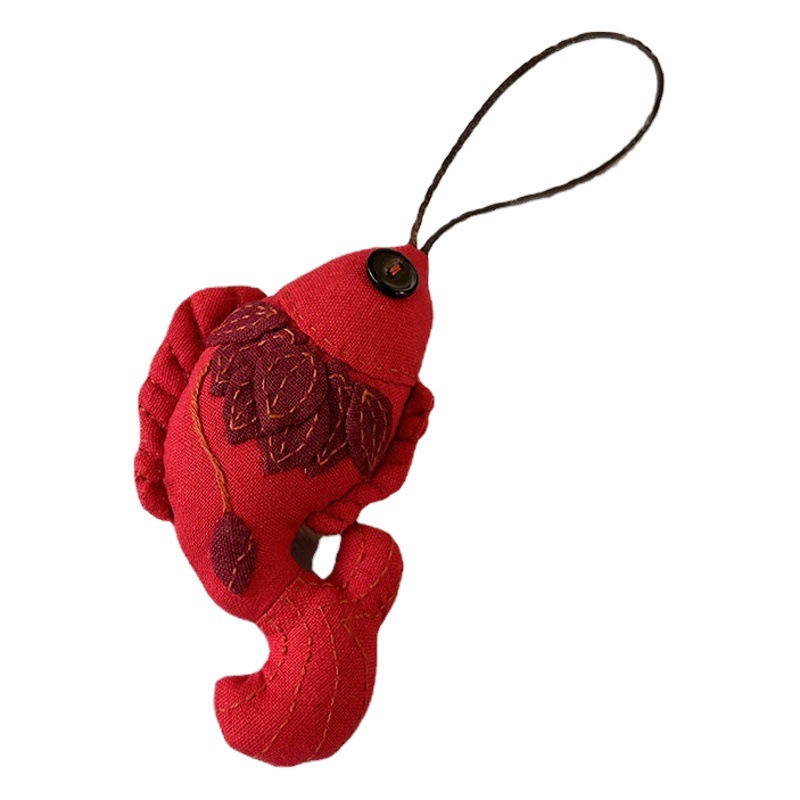 Año nuevo hecho a mano diy patchwork creativo colgante de pescado lu material de bordado paquete regalo de año nuevo decoración del coche pequeño colgante de la bolsa de pescado