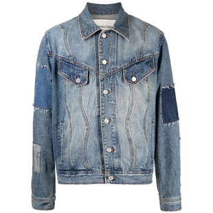 High-Quality Denim Processing Factory Customizes Men's Jackets with Creative Color-Blocking and Classic Heavy Craftsmanship