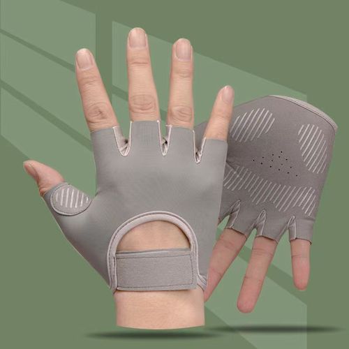 Sports gloves for men and women, outdoor half-finger slip-resistant gloves for fitness, hand protection for spring, summer, autumn, ice silk quick-drying cycling gloves factory