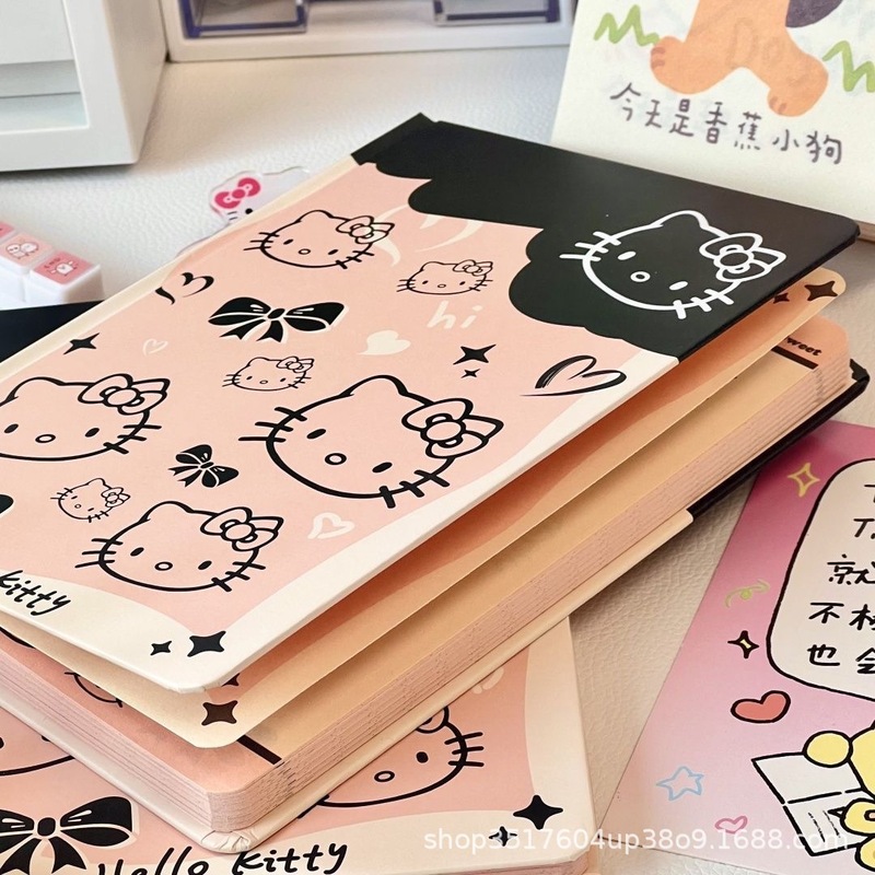 かわいい漫画ケイティkt猫A5ハードシェル手帐ちょう结びサンリオメモ少女ハートカラーページ手帐|undefined