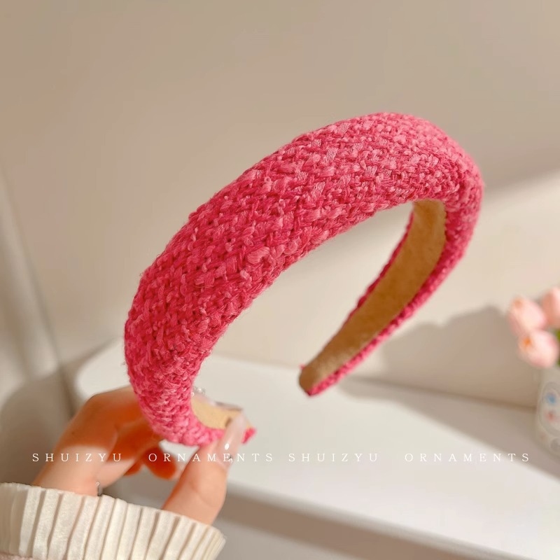 Diadema rosa para niñas 2025, nuevo accesorio para el cabello, diadema ancha para lavarse la cara, diadema de corona alta, accesorio para el cabello de celebridad de internet.