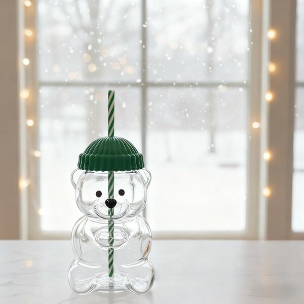 A Foreign Trade Christmas Little Teddy Bear Shaped Transparent Glass…