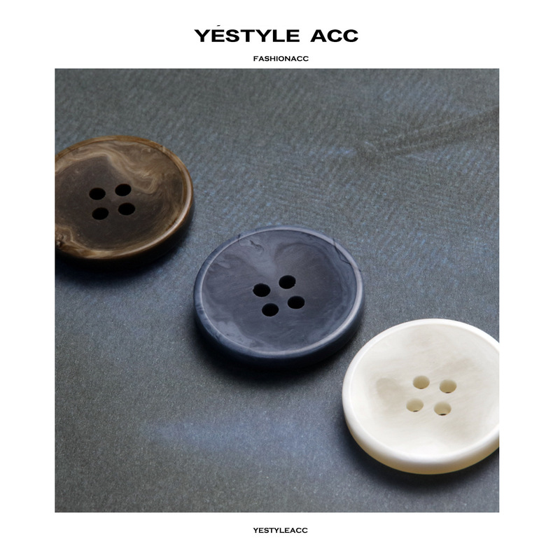 Yisen Retro Smudged Resin Buttons Chinese Style Vest Cardigan Hand-Sewn Buttons Antique Woolen Outwear Decorative Buttons