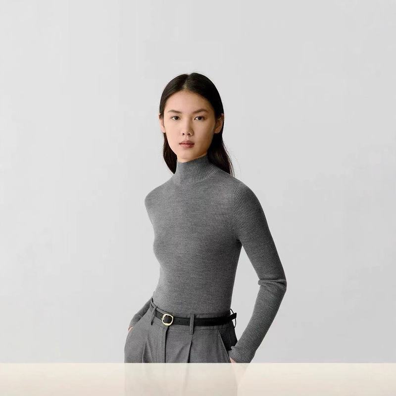 【易打理系列】小禾*2025新款女装秋季美丽诺羊毛半高领无缝针织|undefined