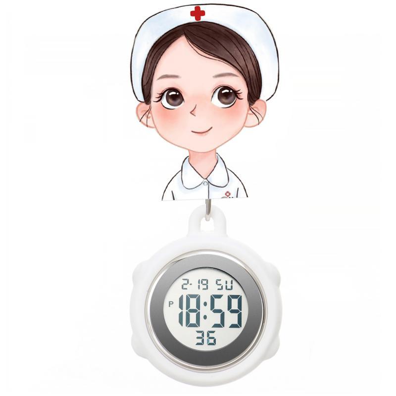 Nurse Watch Electronic Digital Pocket Watch Female Nurse Stretchable Chest Watch Hanging Watch Telescopic Electronic Digital