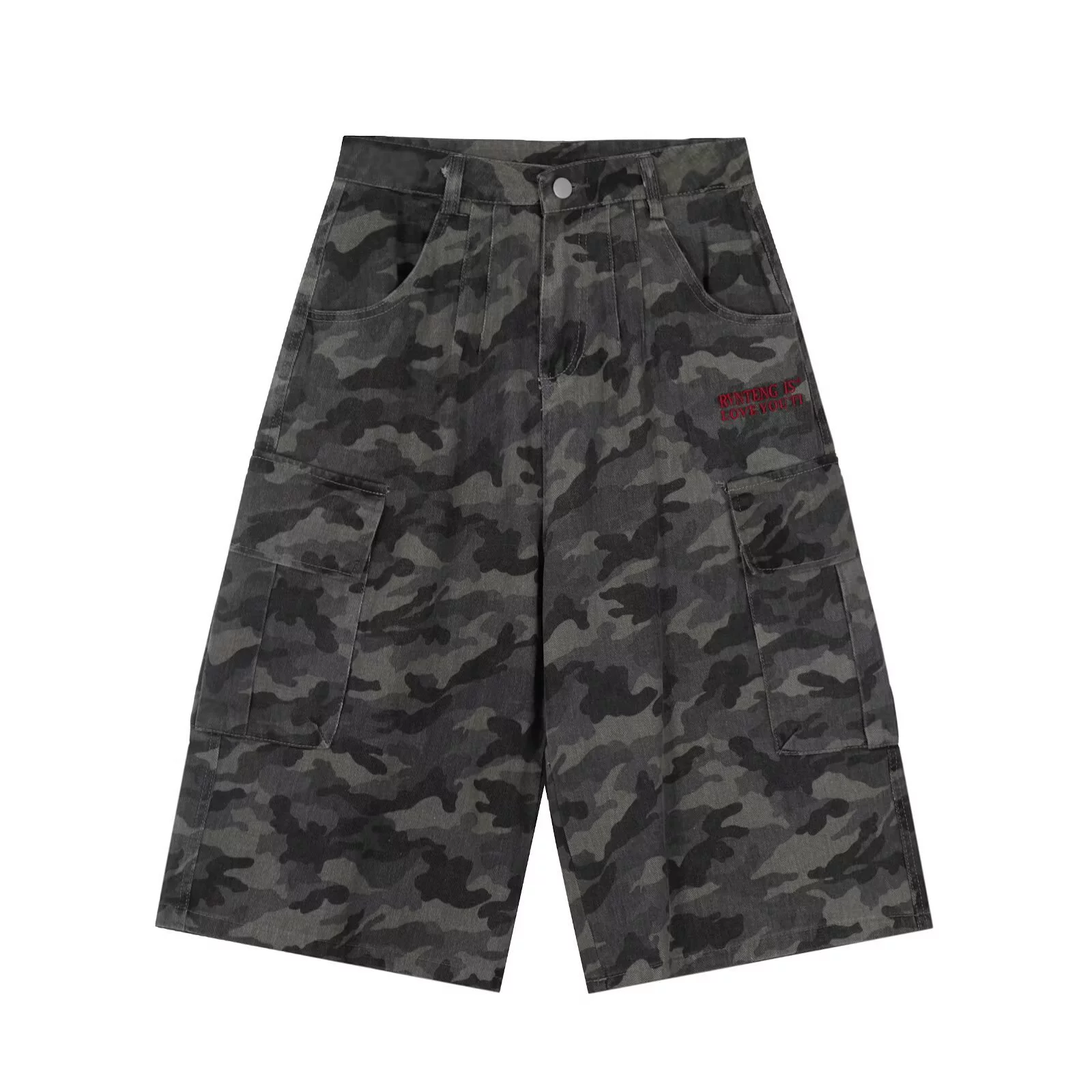 Летние джинсовые camouflage шорты для мужчин и женщин, штаны для отдыха, американский стиль, свободный крой, оверсайз