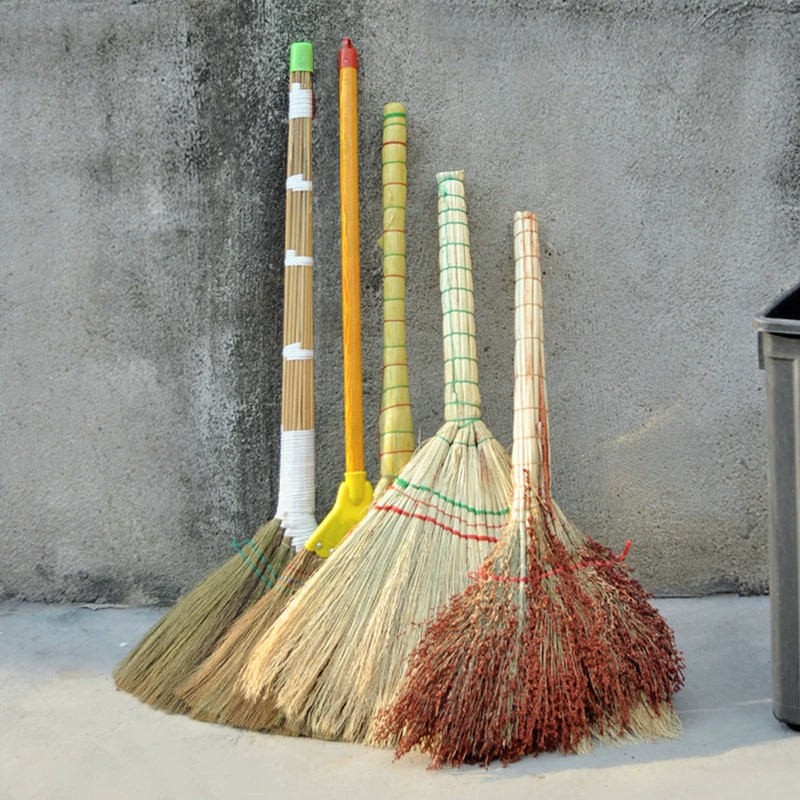 Чистая ручная метла из красной sorghum с broom из ладони пальмы хлопок журавлиная белая семена растение книга