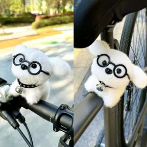 Cute Puppy Bicycle Decoration Pendant Electric Vehicle Motorcycle Road Handlebar Doll Ornaments Creative Small Ornaments