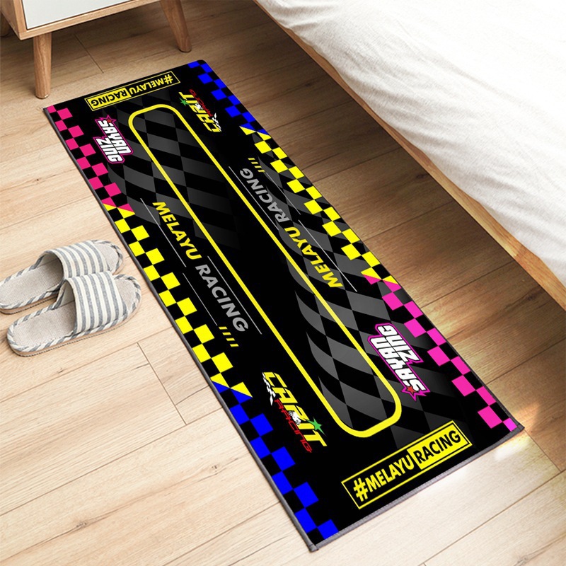 Cross-border Amazon temu motorcycle logo crystal velvet floor mat bedroom dirty easy to take care of bedside blanket in stock