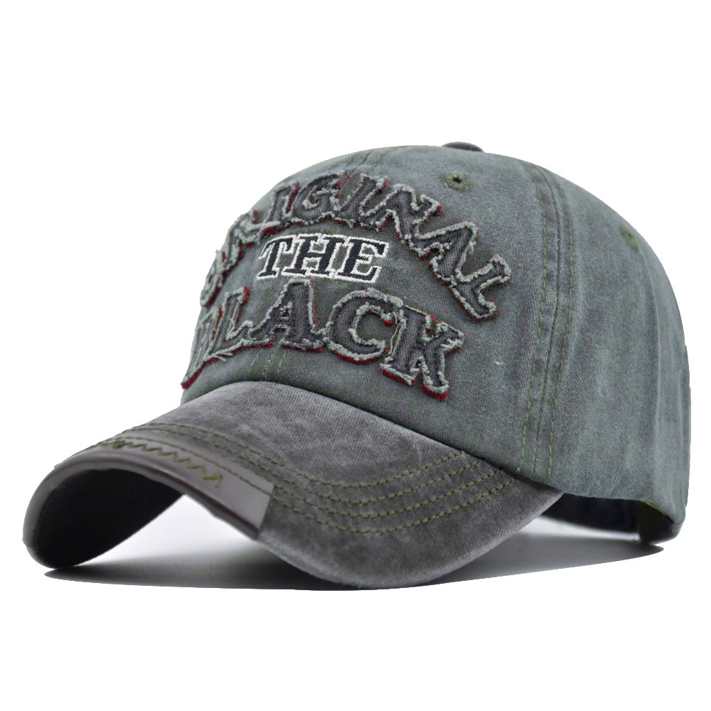 Cappellino da baseball con lettere ricamate in 3D lavato per uomo e donna, originale berretto americano a becco d'anatra_voghion.com