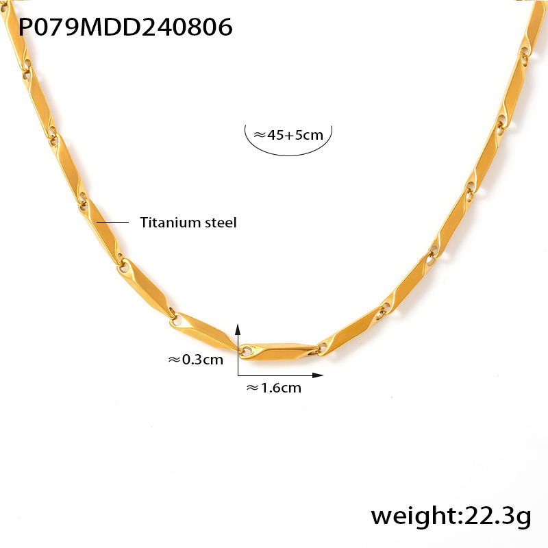 Conjunto de joias com colar e pulseira de elos em losango_voghion.com