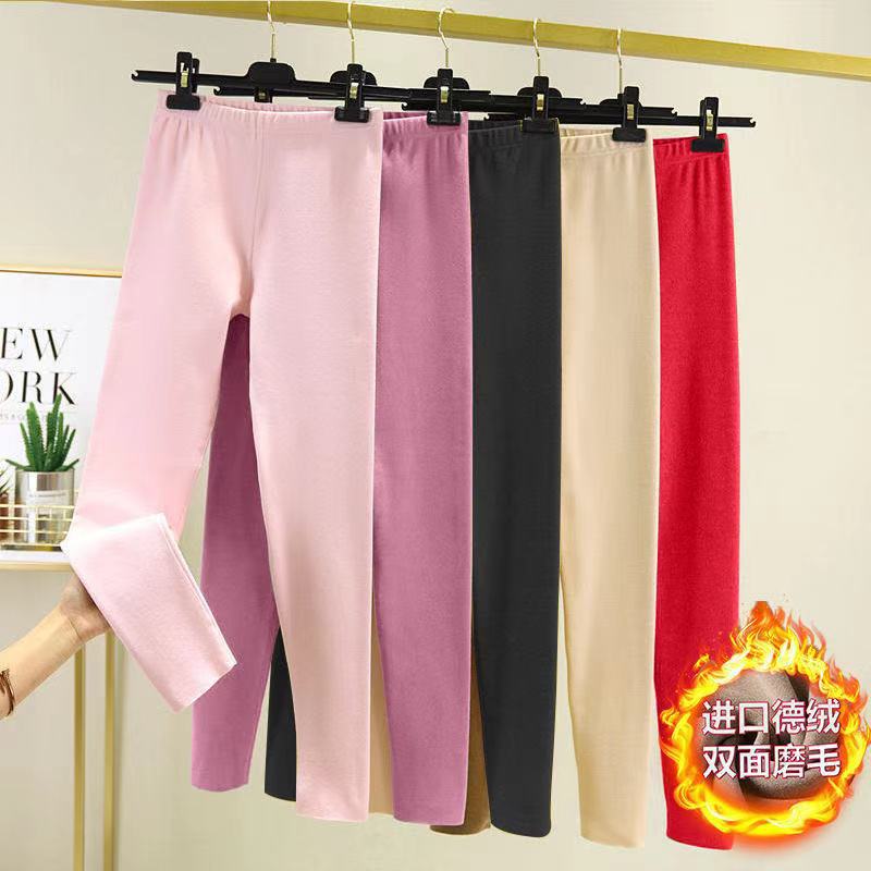 Leggings térmicos de cintura alta con terciopelo alemán, nuevo estilo otoño-invierno 2025, ajuste elástico y delgado, tejido cepillado de doble cara. image 5