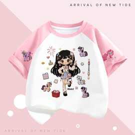 春夏新款棉高质量小女孩 小宝玛丽洋气时髦女童上衣服薄短袖T恤