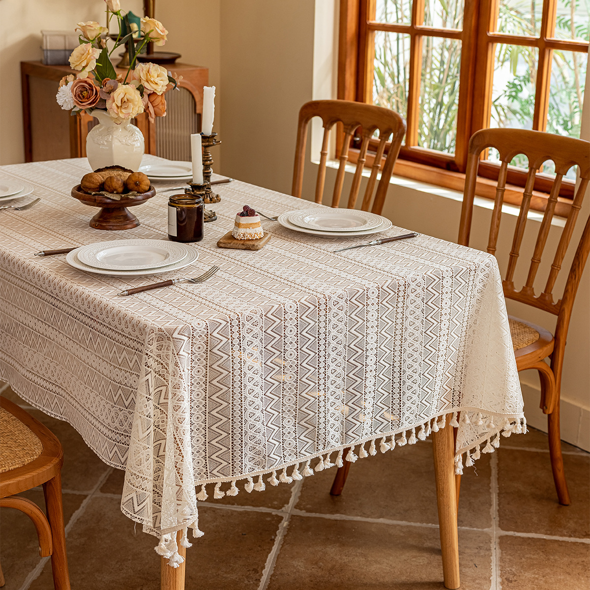 Transfronterizos inswind de urdimbre tela de mesa de encaje lujosa alta sensación rectangular tela de mesa de comedor estilo francés pastoral tela de mesa al aire libre