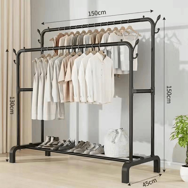 percha de ropa doméstica piso vertical engrosado y engrosado estante de almacenamiento dormitorio balcón una sola fila doble fila percha de ropa