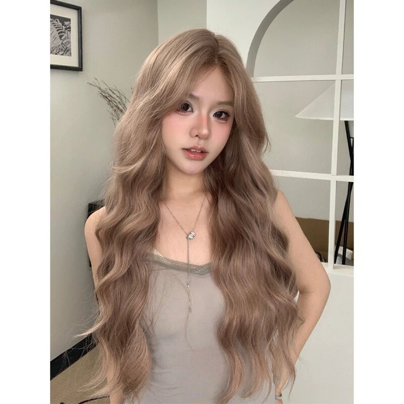 [Rotating Fairy Tale] Upgraded 3.0 Hair Wig Female Internet Celebrity Same Style Long Curly Hair with Middle Parting to Naturally Whiten Daily Life
