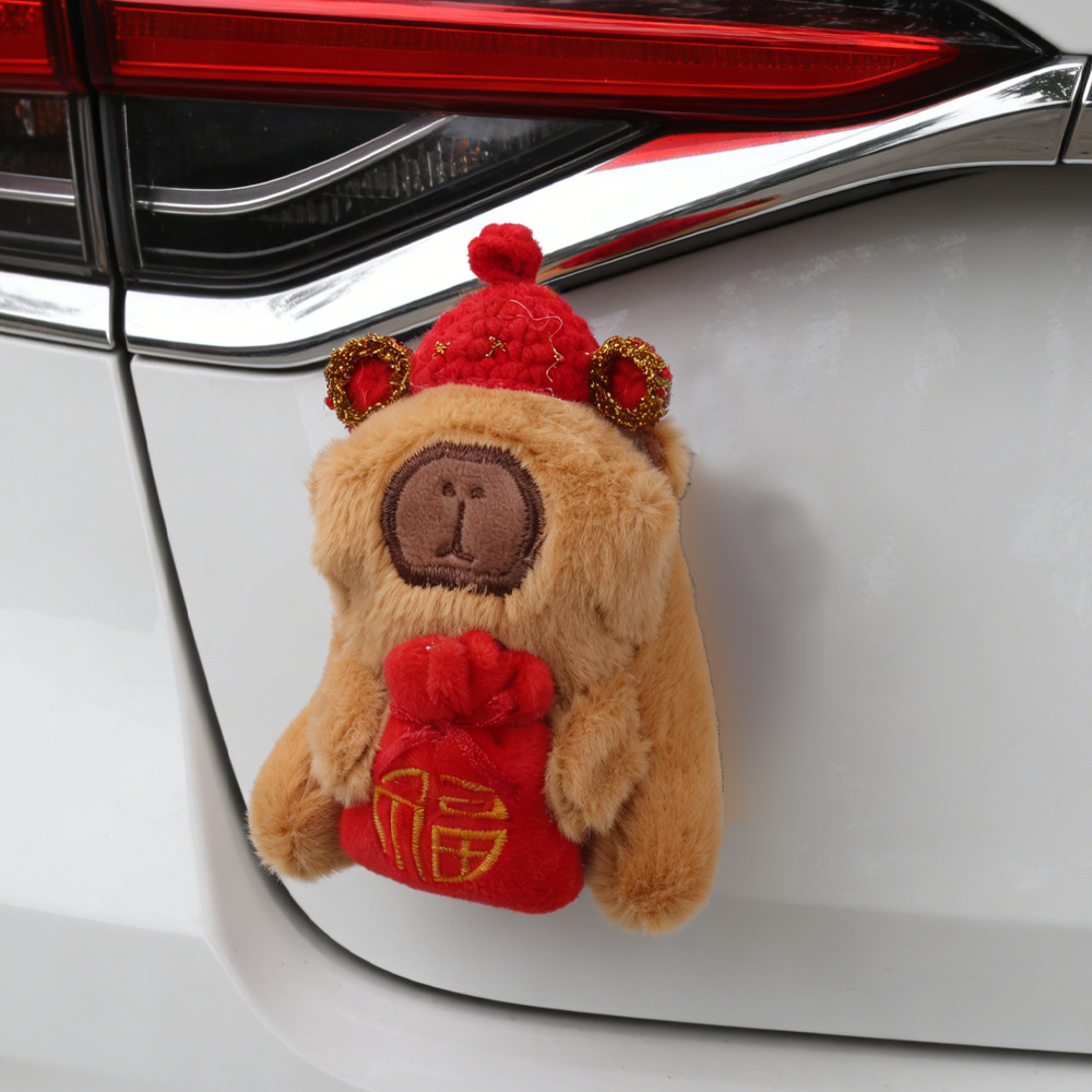 Aplicable para Tesla accesorios de cola de automóviles muñecas pegatinas de automóviles de muñecas Capibara clips muñecas accesorios de automóviles exteriores