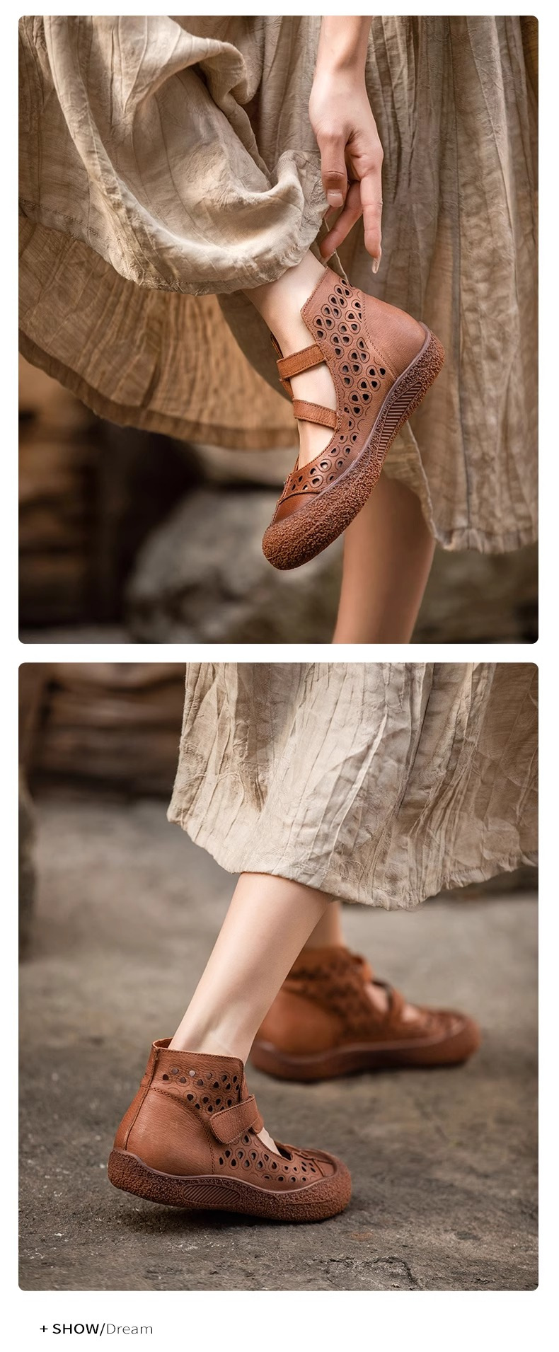Women's Retro Comfortable Low Cut Shoes Breathable Slip-on Casual_voghion.com