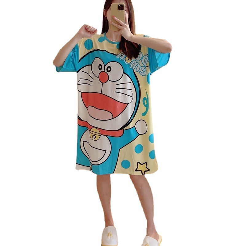 Una variedad de 2023 verano Comercio exterior falda cultural de manga corta suelta grasa más tamaño camisón de dibujos animados ropa para el hogar ventas directas de la fábrica