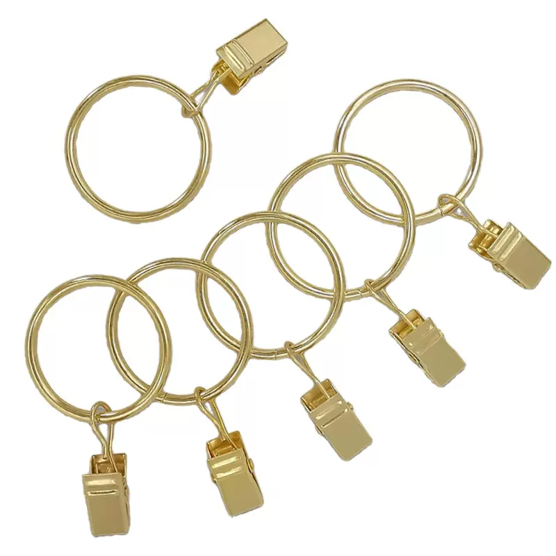 跨境热销 罗马圈夹子 电镀金色窗帘挂钩 1.26寸窗帘夹1.0寸窗帘环