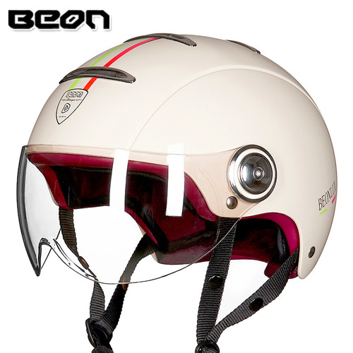Beon Electric Bike Half Helmet Motorcycle Helmet Winter Warm Motorbike Helmets for Men and Women All Seasons Use Safety Hat Lightweight Harley