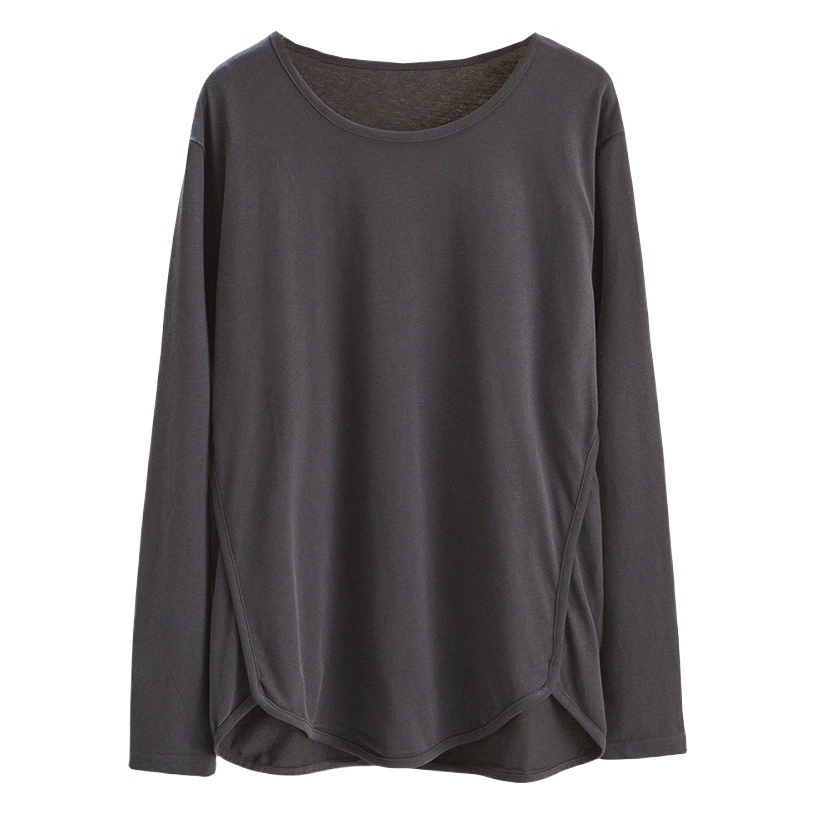 200 кг Толстая сестра, осень больших размеров, женская простая Однотонная рубашка-рубашка с длинными рукавами Joker, футболка 0024