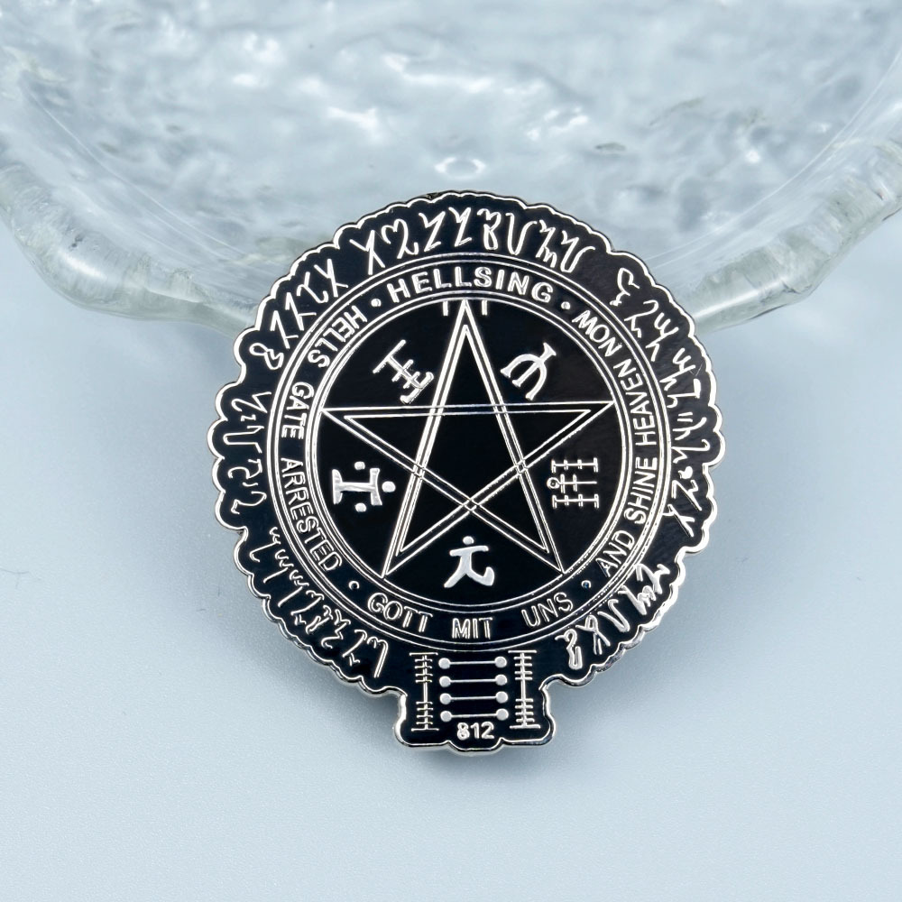Akado Pentagram Totem Enamel Brooch Metal Badge Fashion Personality Collar Backpack Decoration