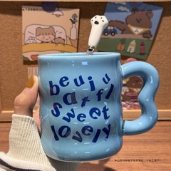爆款字母马克杯陶瓷杯情侣水杯学生早餐牛奶杯咖啡杯生日伴手礼物