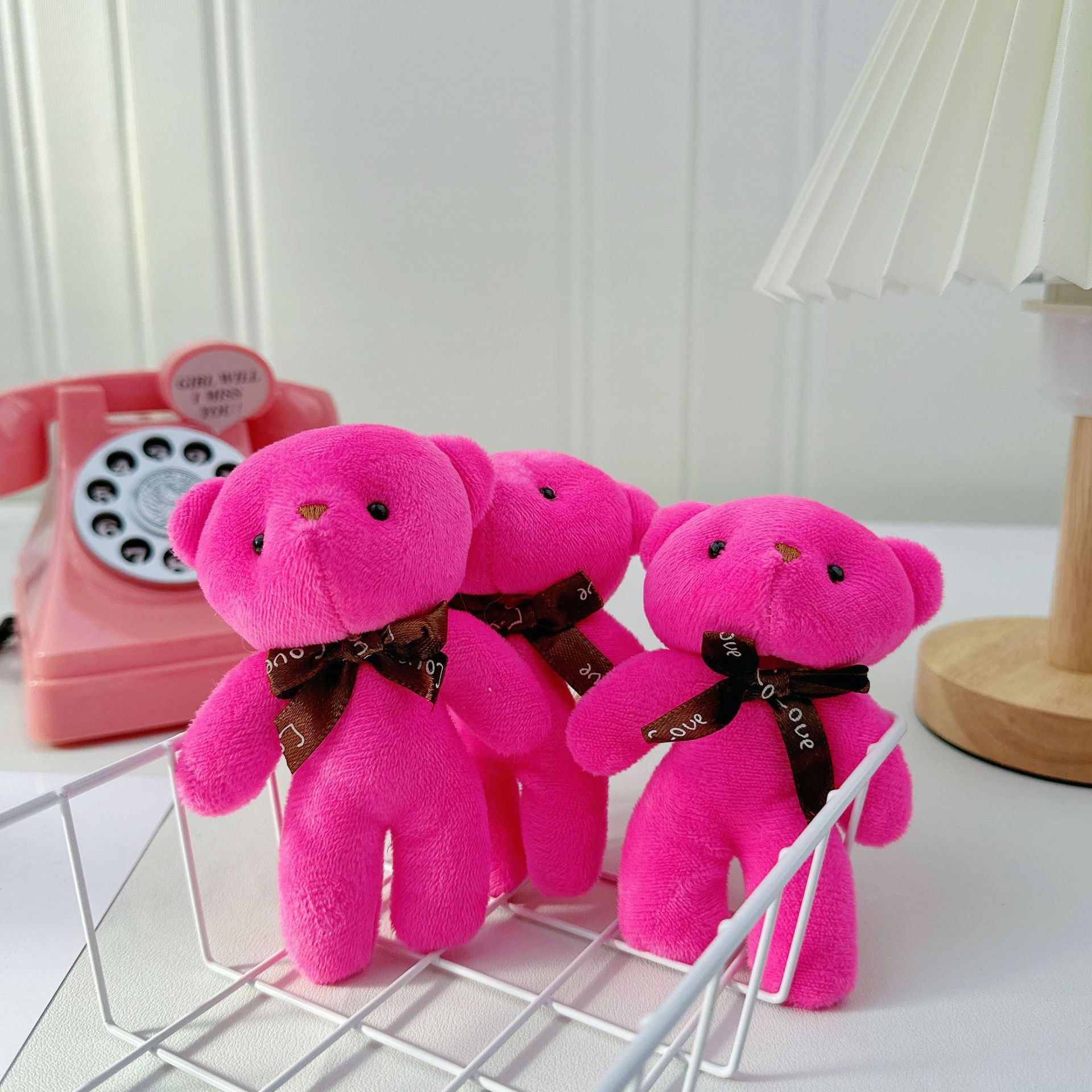 Muñeca de oso de peluche transfronterizo, muñeca de oso de una pieza de felpa, colgante, muñeca de oso, muñeca, juguete al por mayor, mini