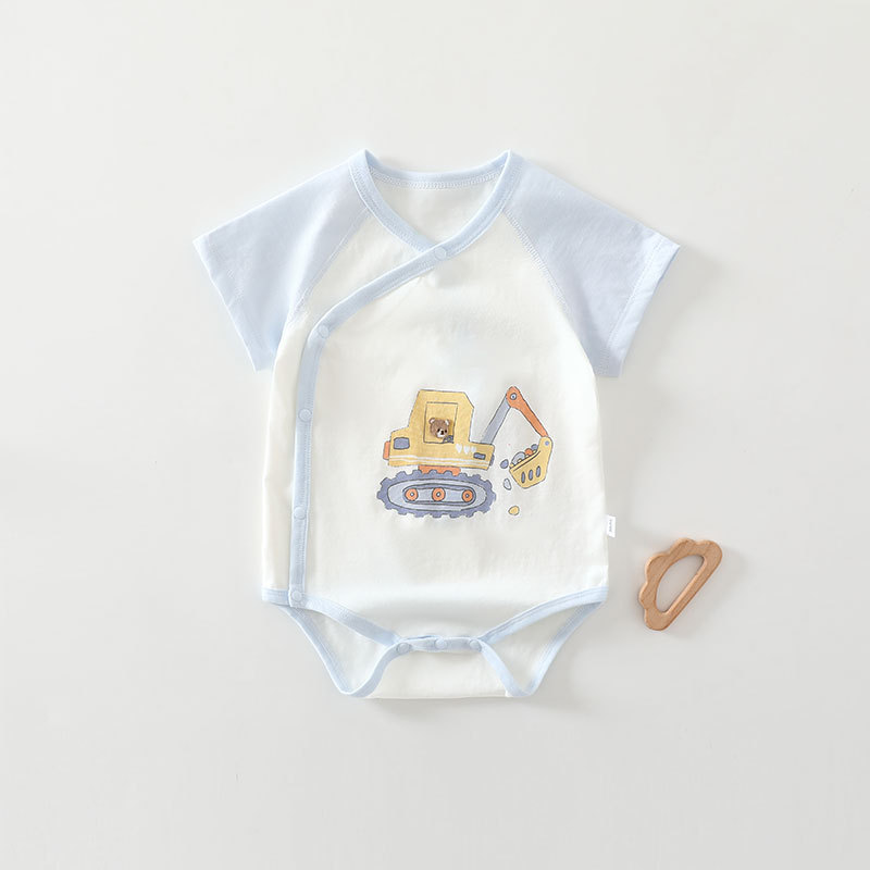Baby's Fart Wrap Class A Pure Cotton Summer Thin Newborn Clothes Boneless Boy's and Boy's Baby's Hare Triangle Climbing Clothes