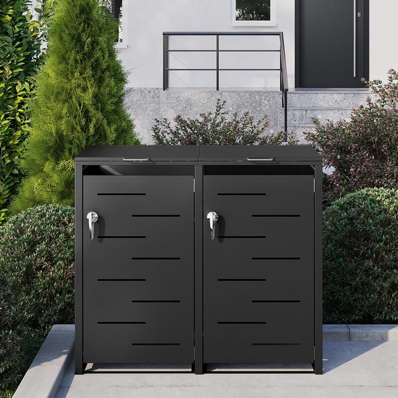 European Popular Wheeled Trash Can Box Steel Wheeled Trash Can Lid Outdoor Storage Garbage Environmentally Friendly Iron Cabinet European Popular Wheeled Trash Can Box Steel Wheeled Trash Can Lid Outdoor Storage Garbage Environmentally Friendly Iron Cabinet