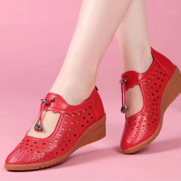 Dongdong zapatos de mujer zapatos de tacones de pendiente plana 2026 nuevos cómodos casuales versátiles zapatos de baile cuadrado para madres