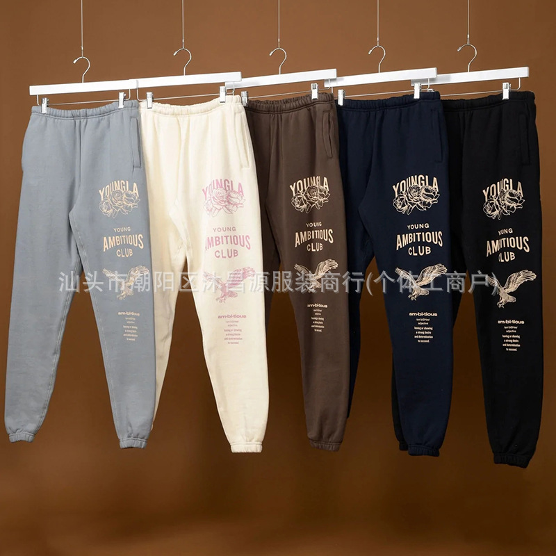 European and American neutral spring loose fashion brand sports wind long pants dragon totem casual pants for men and women