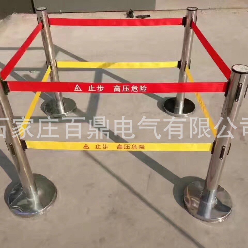 百鼎设备隔离围栏 不锈钢双层高压防护围栏 双层5米拉带围栏