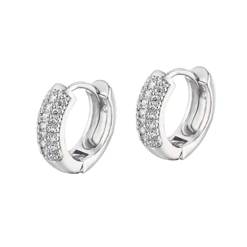 Orecchini a cerchio geometrici versatili e alla moda in stile Neymar con diamanti, perfetti per uomo, personalità trendy e zirconi di alta gamma. Orecchini a cerchio geometrici versatili e alla moda per donna._voghion.com