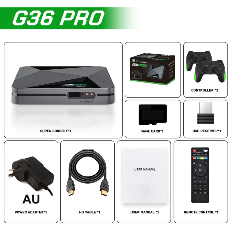 国境を越えた新しい G36 プロゲームコンソールテレビセットトップボックス 4K デュアルシステムワイヤレス G11pro 家庭用ゲームコンソール|undefined