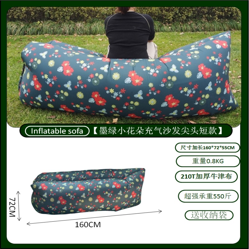 다크 그린 작은 꽃 인쇄 뾰족한 짧은