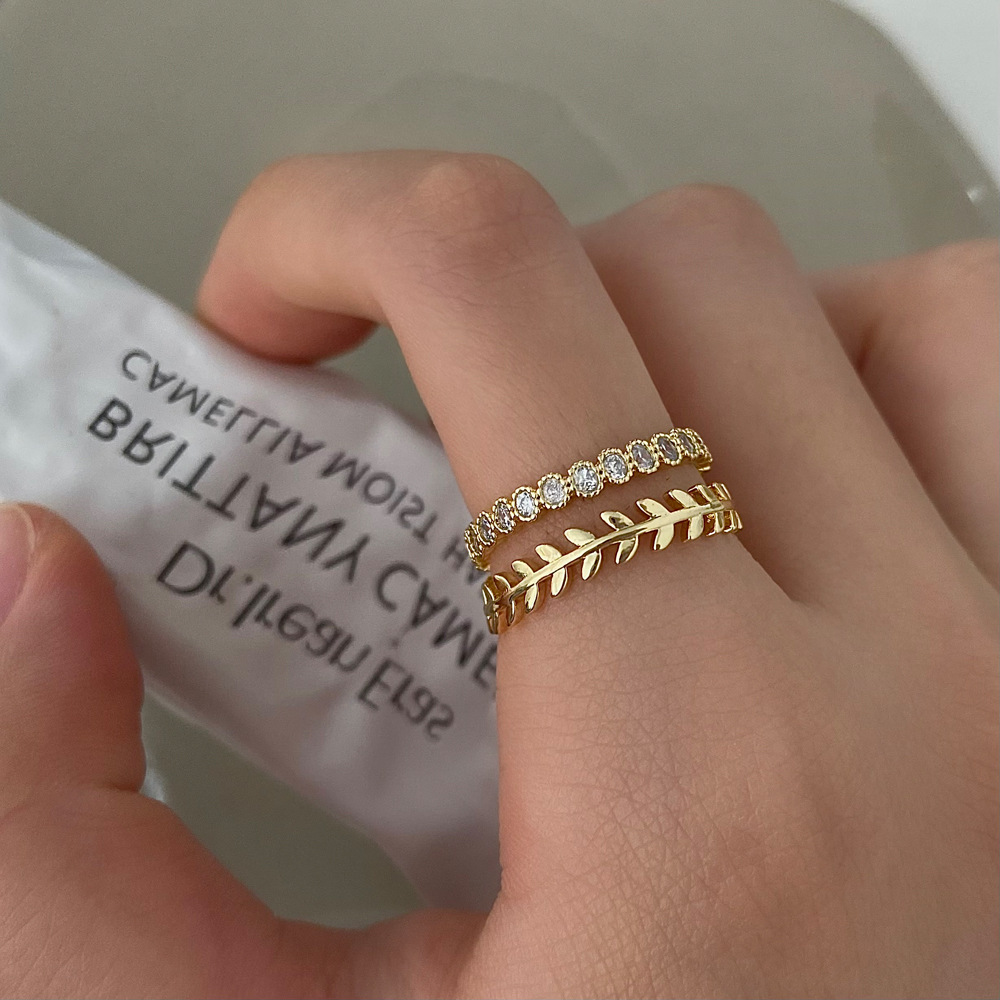 10g Weight Gold Plated Plating Material Zircon Inlay Material Casual Round Copper Plating Inlay Zircon Gold Plated Open Rings