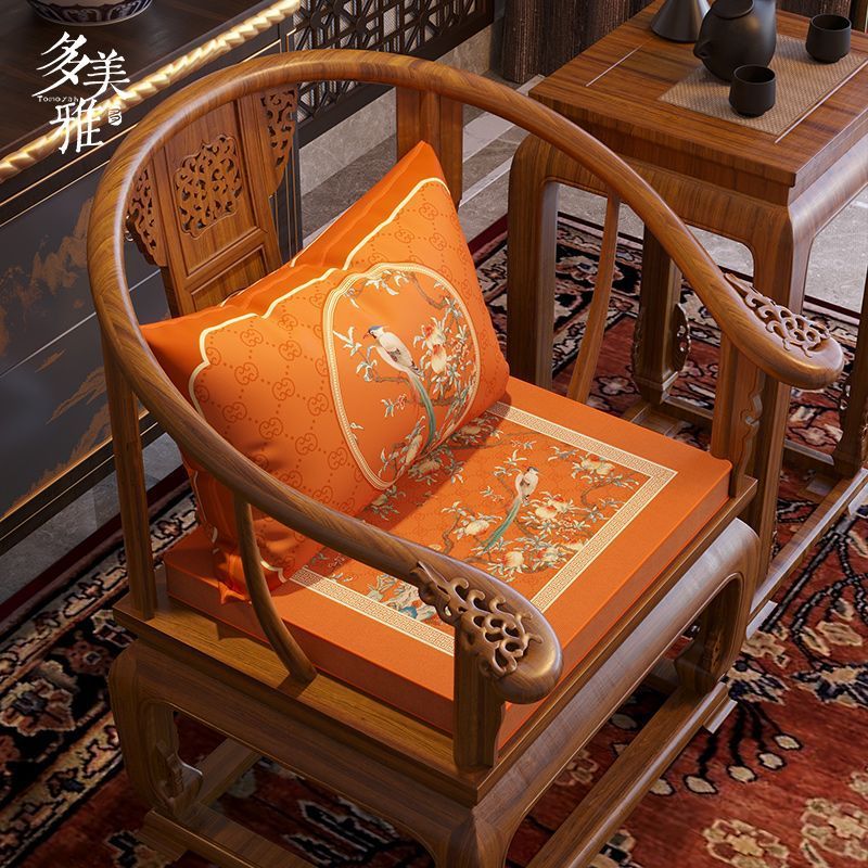 【桃錦】中国式茶椅子座布団太師椅子輪椅子厚手赤木ソファースポンジ座布団枕抱き枕|undefined
