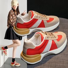 2026春款女鞋轻便学生厚底拼色女阿甘鞋外贸简约时尚女士休闲潮鞋