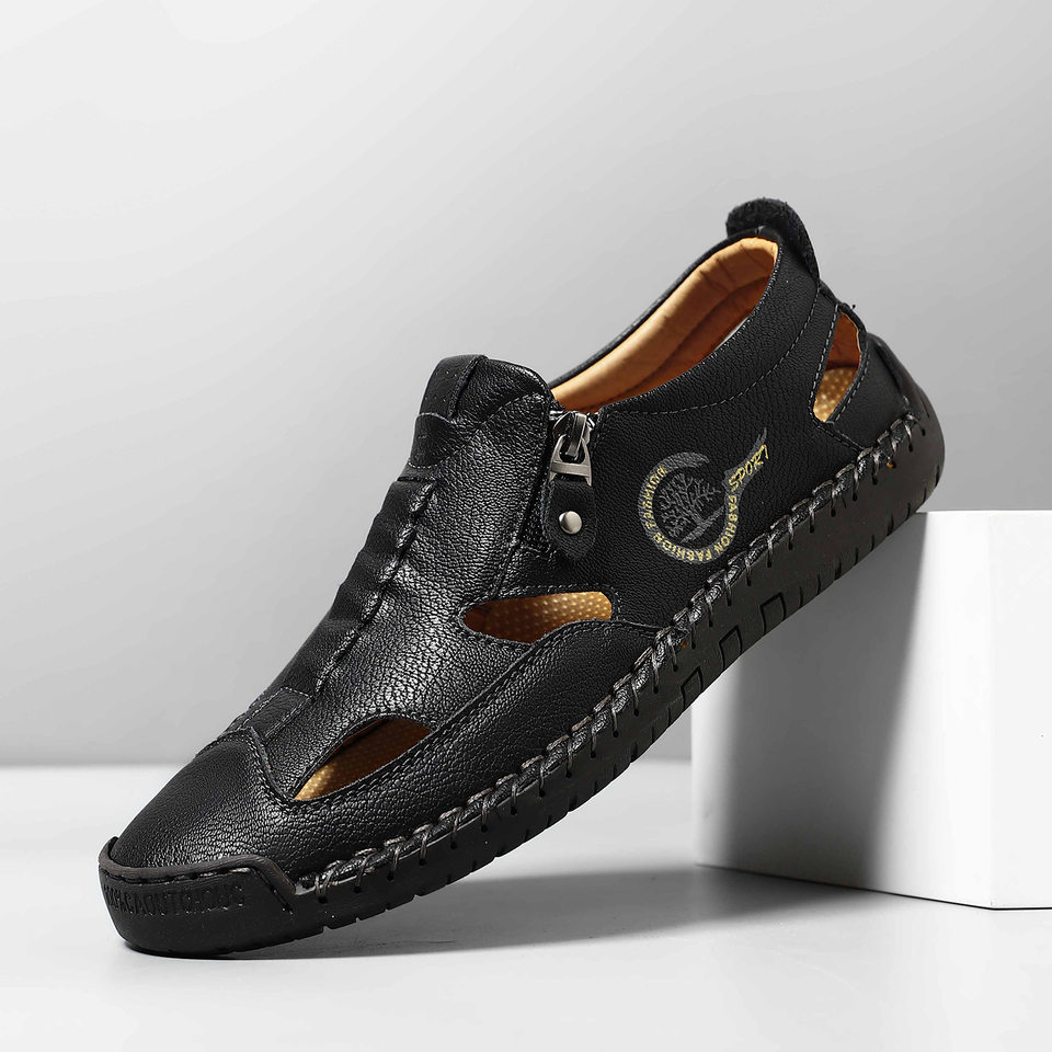 Dép sandal nữ bít mũi quai khâu thoáng khí chống trượt — F 6611m màu, F6611 hồng, F6611 kaki, F6611 màu vàng