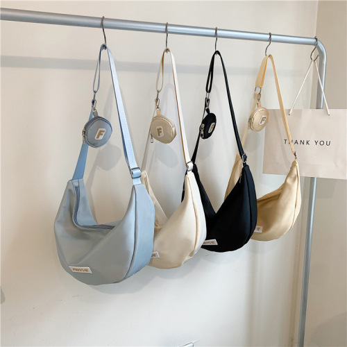 Nylon dumpling bag Japanese versatile crossbody bag casual large-capacity canvas bag summer class shoulder commuter bag