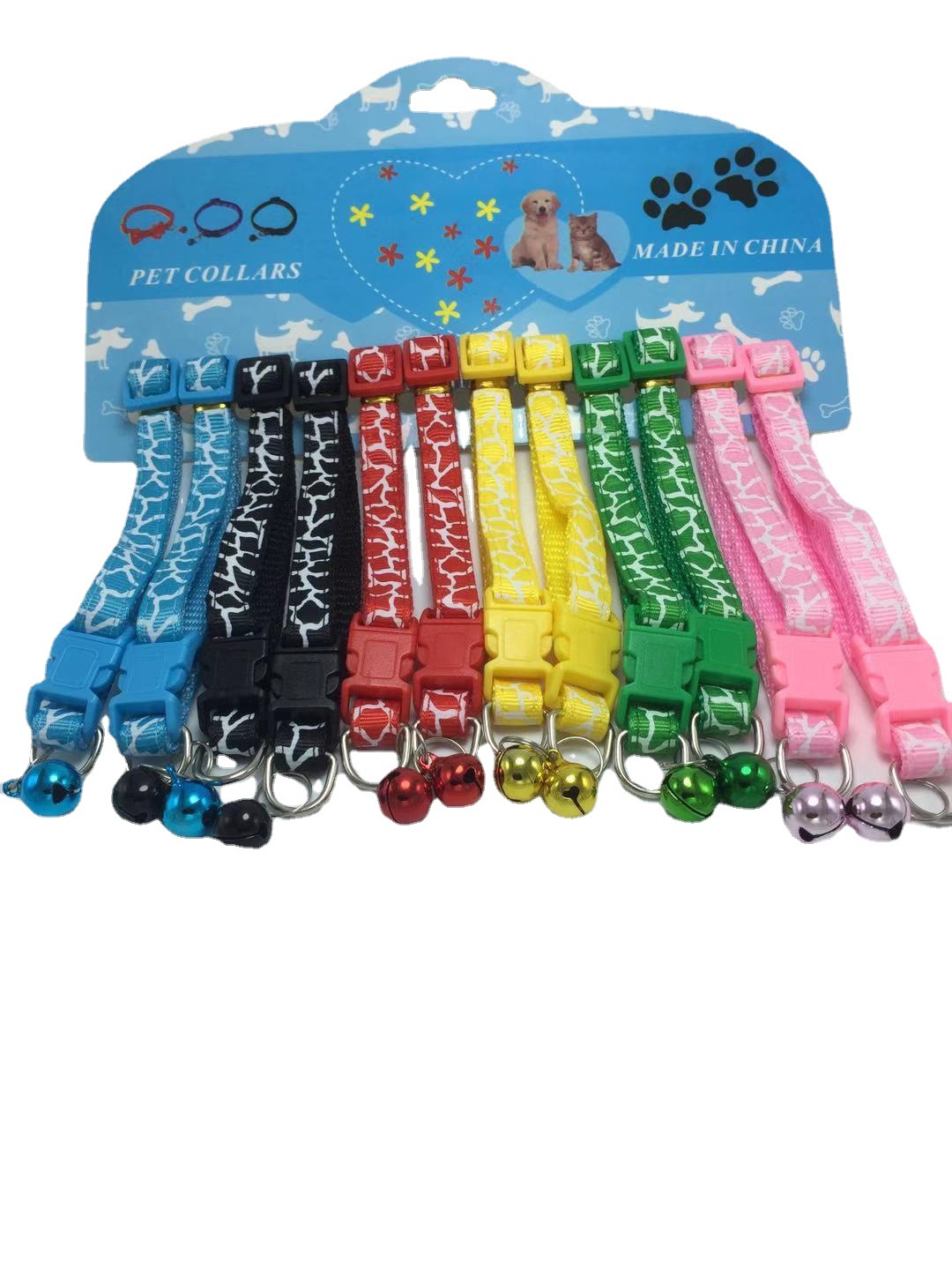 1.0 Collar de campana. Seis colores de moda mascota collar campana lindo cuello pequeño perro