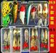 Fishing Lures Kit Mixed Including Minnow Popper Crank Baits with Hooks for Saltwater Freshwater Trout Bass Salmon Fishing