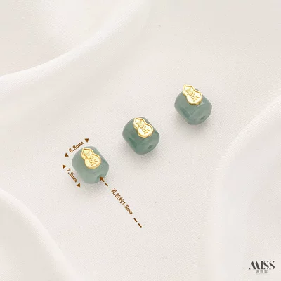 Zərgərlik ara hissələri — Jewelry Accessories - golden-natural-grade-a-jadeite-happy-gourd-1-piece