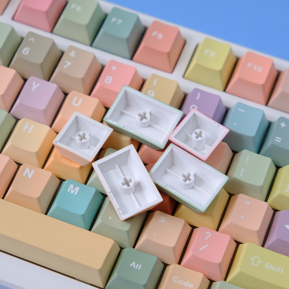 2446 caramelo sublimación térmica 5 lados tapa de teclado mecánica tapa de teclado PBT tapa de teclado transferencia térmica