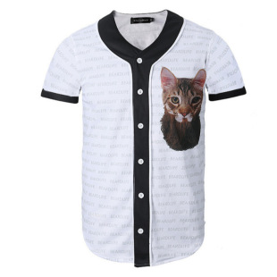 Zhongshan Manufacturer Sublimation Baseball Jersey Softball Uniform Street Dance T-Shirt Harajuku Style Open Button Baseball Uniform Short Sleeve