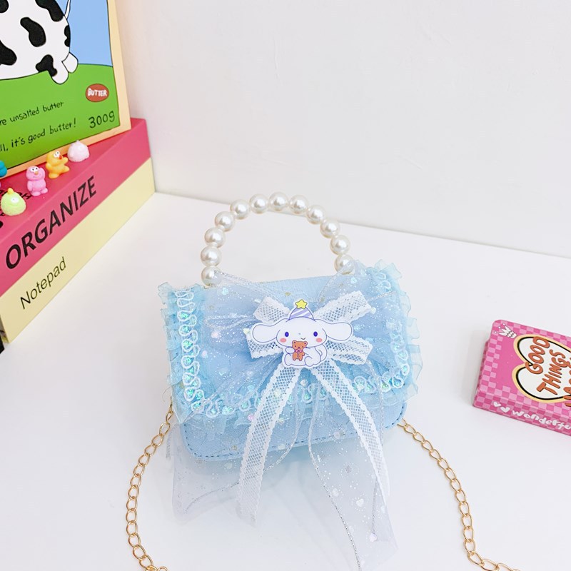 Bolsos infantiles, bolsos de moda princesa de perlas, bolsos de cambio de chicas lindas, bolsos de hombro de encaje